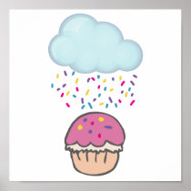 Raining Sprinkles on Cupcake Print