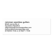 rainman seamless gutters, 8548 marriaville rd, ... business card