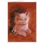 Rainy Day Kitty Cat Greeting Card