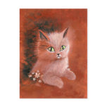 Rainy Day Kitty Cat Postcard