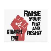 Raise your fist and resist post cards