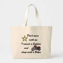 Raised a Soldier and sleep with a Biker Canvas Bag