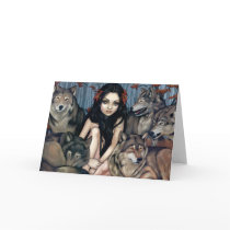 "Raised by Wolves" Greeting Card