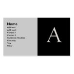 Raised Silver Letter "A" Business Card