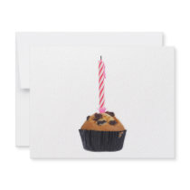 Raisin muffin with candle custom invitation