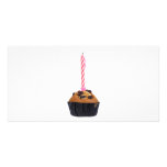 Raisin muffin with candle custom photo card