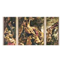 Raising Of The Cross Triptych Overview Scene From Picture Card