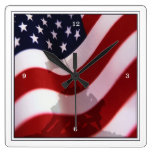 Raising the Flag at Iwo Jima Square Wall Clocks