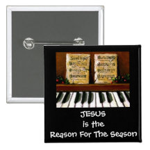 RAISON DE JÉSUS DE SAISON : PIANO : ART PIN'S AVEC AGRAFE