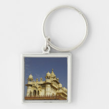 Rajasthan, India A woman standing at and accient Keychain