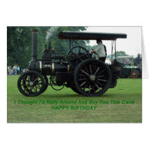 Rally Around Steam Engine Birthday Card