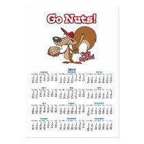 rally squirrel go nuts baseball cartoon business card