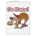 rally squirrel go nuts baseball cartoon greeting cards