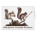 Rally Squirrels Training Funny Baseball Card