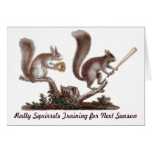 Rally Squirrels Training Funny Baseball Card
