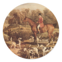 Ralph Lambton and his Hounds by James Ward Round Sticker