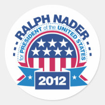 Ralph Nader for President 2012 Round Stickers