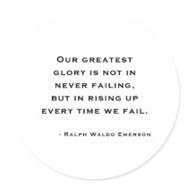 Ralph Waldo Emerson - Motivation Quote Round Stickers