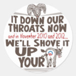 Ram Health Care Reform down our Throats Now Stickers
