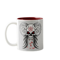 Ram Horned Skull Coffee Mug
