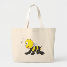 Rampement mignon d'abeille de bébé sur la chemise  sacs