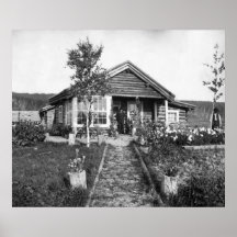 Ranch House Near Fairbanks: 1916 Print