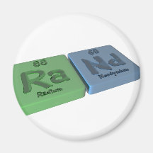 Rand as Ra Radium and Nd Neodymium Refrigerator Magnets