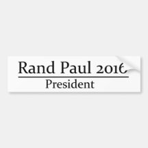 Rand Paul 2016 President Simple Design Bumper Stickers