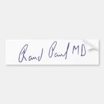 Rand Paul MD Signature Autograph Bumper Sticker
