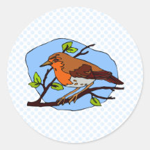Randall Robin Round Stickers