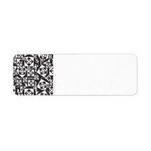 RANDOM BLACK WHITE SQUARES CIRCLES DESIGN PATTERN CUSTOM RETURN ADDRESS LABELS