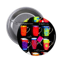 Random Coffee Mug Pinback Button