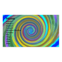 Random multicolored swirling vortex tiled business card