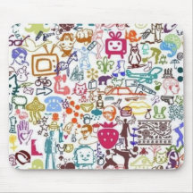 random retro mouse mat