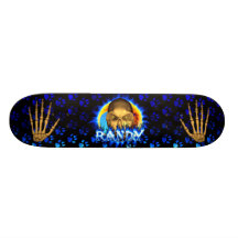 Randy skull blue fire Skatersollie skateboard