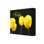 Rangée jaune de tulipe impressions sur toile
