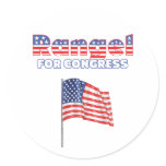 Rangel for Congress Patriotic American Flag Round Stickers