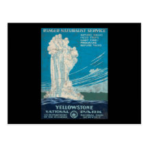 Ranger Service Yellowstone National Park Postcard