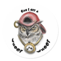Rap Owl Round Stickers