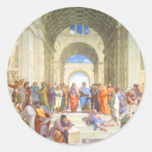 Raphael's School of Athens (Plato and Aristotle) Round Sticker