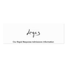 Rapid Response Admissions Information Card Business Card