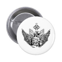 Raptor Jesus Loves You Button