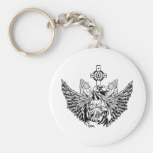 Raptor Jesus Loves You Keychains