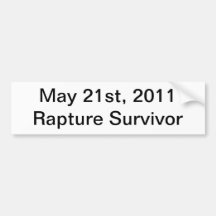 Rapture Survivor Bumper Stickers