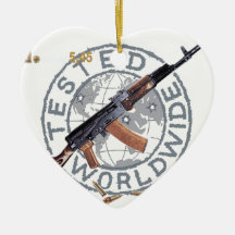 RARE AK-47 RUSSIAN ARMY KALASHNIKOV GUN MILITARY CHRISTMAS TREE ORNAMENTS