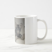 Rare Pair  White Tiger Cubs Coffee Mugs
