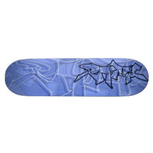 Rase graffiti skate deck blue