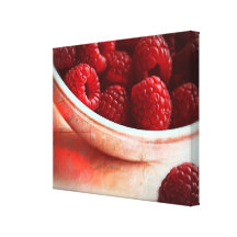 Raspberries Stretched Canvas Print