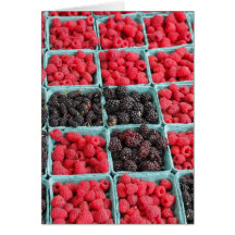 Raspberry and Blackberry Pints Greeting Card