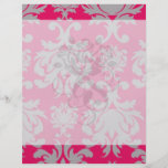 Raspberry and grey damask flyer design